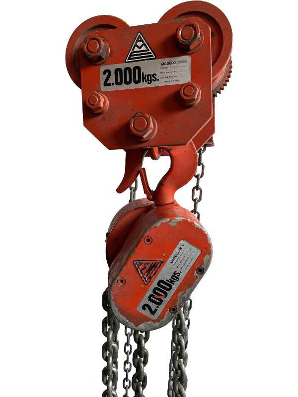 Polipasto manual 2000 Kgrs. con carro traslación a cadena